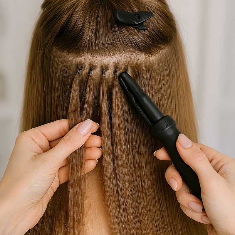 Haarverlängerung und Haarverdichtungen beim Extensions Profi in Frankfurt 3 Bonding-Extensions im Frankfurter Friseursalon Muscat HairArtist