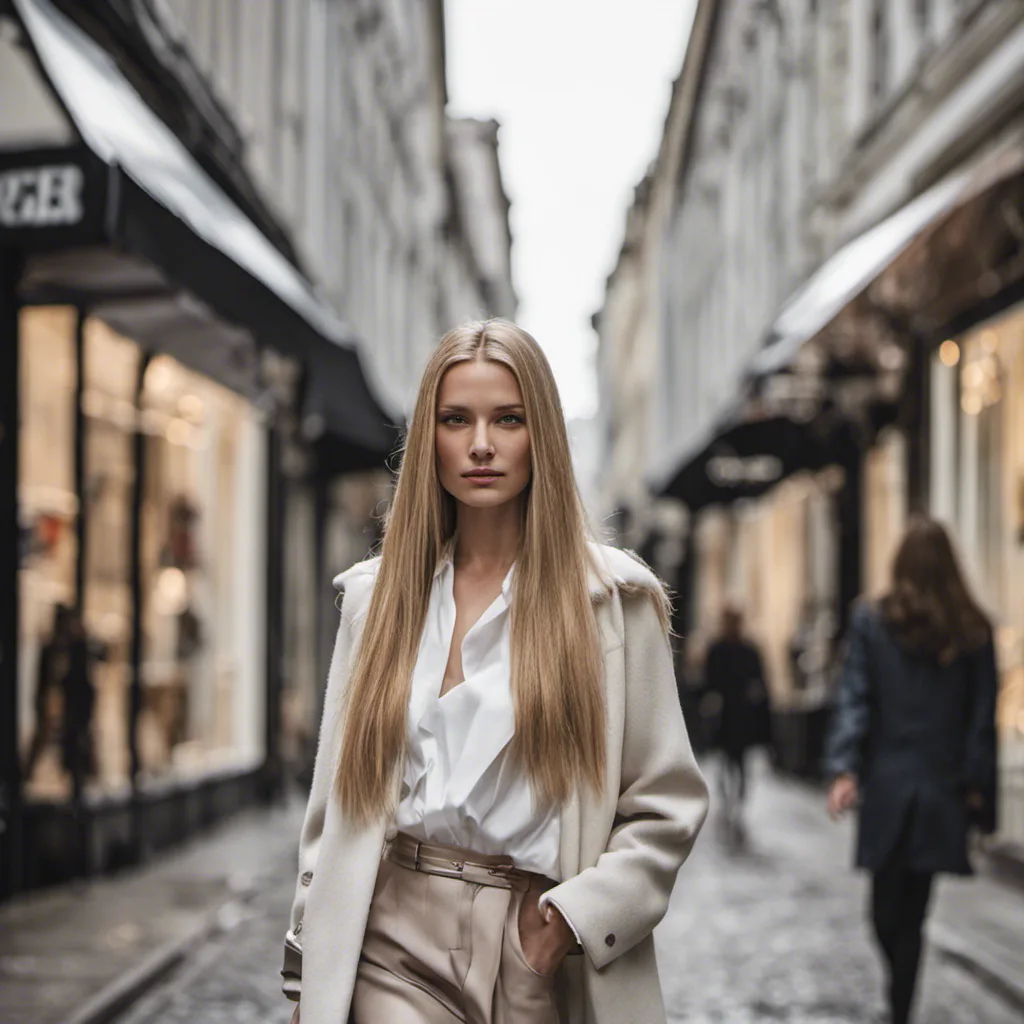 Olaplex Complete Treatment 2 a woman on the shopping street after a Olaplex Complete Treatment hair